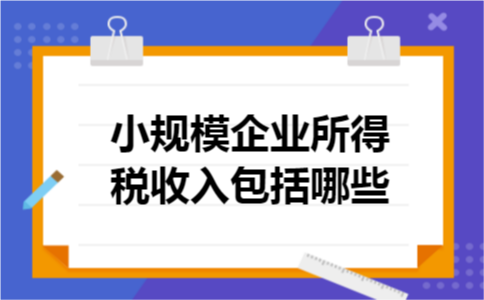 小规模企业所得税收入包括哪些