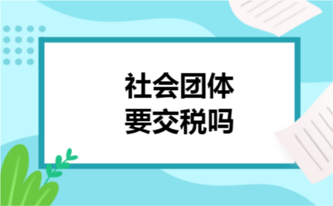 社会团体要交税吗