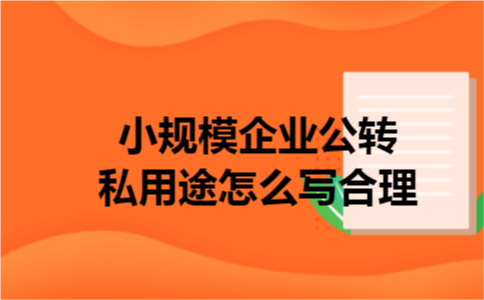 小规模企业公转私用途怎么写合理