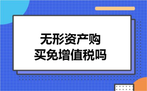 无形资产购买免增值税吗