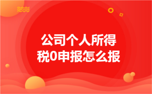 公司个人所得税0申报怎么报 公司个人所得税0申报怎么报