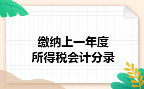 缴纳上一年度所得税会计分录
