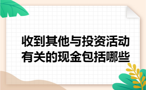 收到其他与投资活动有关的现金包括哪些