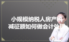 小规模纳税人房产税减征额如何做会计处理