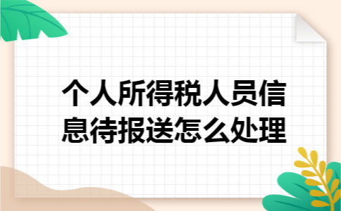 个人所得税人员信息待报送怎么处理
