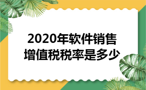 2020年软件销售增值税税率是多少 2020年软件销售增值税税率是多少