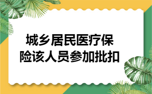 城乡居民医疗保险该人员参加批扣