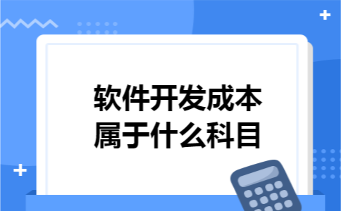 软件开发成本属于什么科目