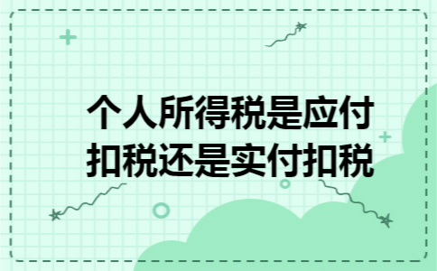 个人所得税是应付扣税还是实付扣税 个人所得税是应付扣税还是实付扣税
