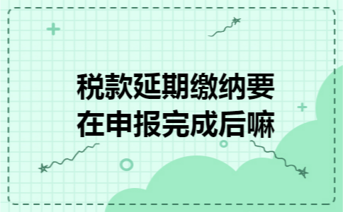 税款延期缴纳要在申报完成后嘛