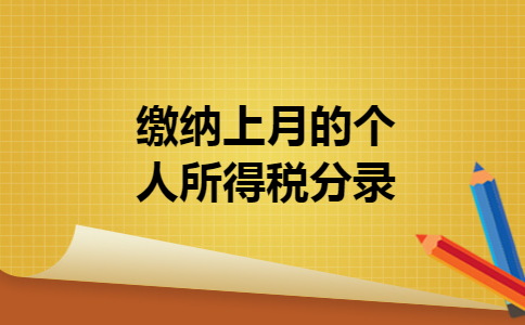 缴纳上月的个人所得税分录