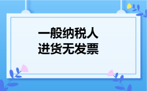 一般纳税人进货无发票