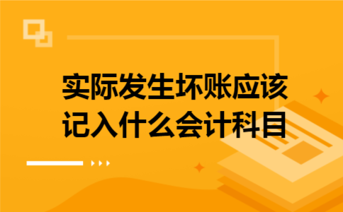 实际发生坏账应该记入什么会计科目