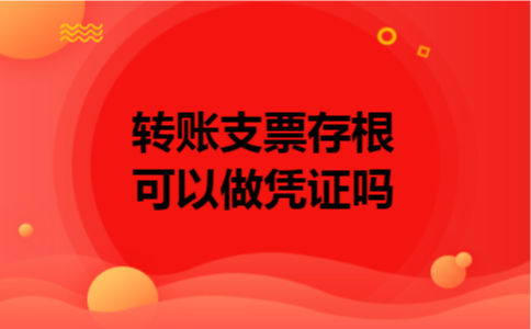 转账支票存根可以做凭证吗