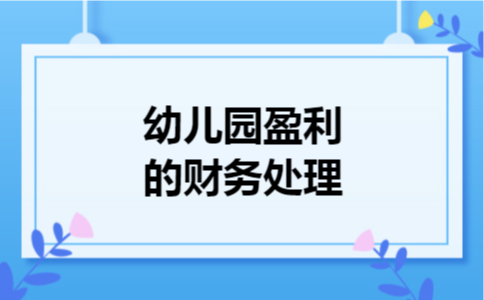 幼儿园盈利的财务处理