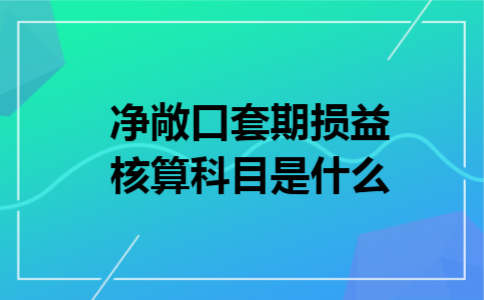 净敞口套期损益核算科目是什么