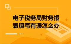电子税务局财务报表填写有误怎么办