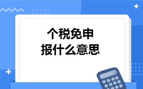 个税免申报什么意思