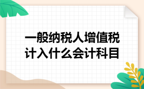 一般纳税人增值税计入什么会计科目