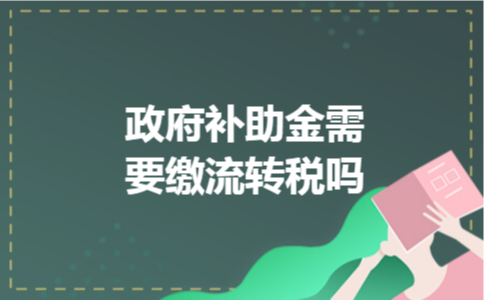 政府补助金需要缴流转税吗