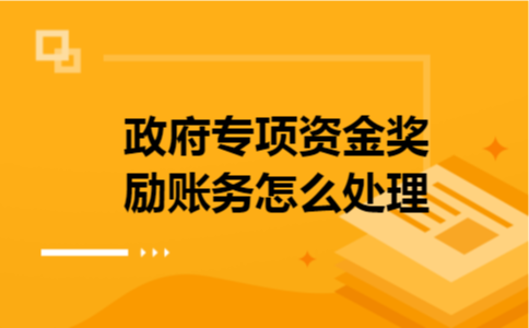 政府专项资金奖励账务怎么处理
