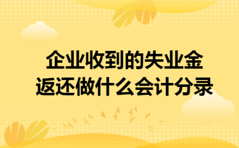 企业收到的失业金返还做什么会计分录