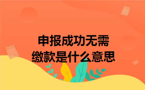  申报成功无需缴款是什么意思