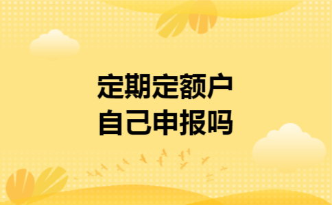 定期定额户自己申报吗