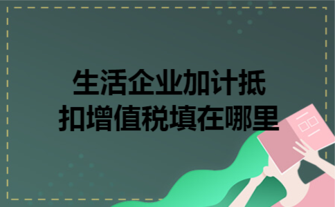  生活企业加计抵扣增值税填在哪里