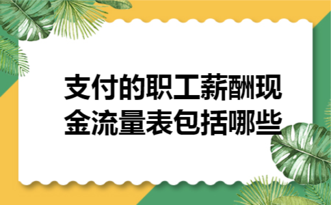  支付的职工薪酬现金流量表包括哪些
