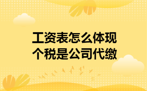 工资表怎么体现个税是公司代缴