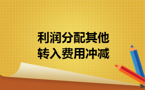 利润分配其他转入费用冲减