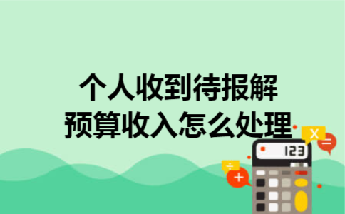 个人收到待报解预算收入怎么处理