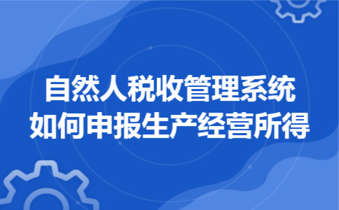 自然人税收管理系统如何申报生产经营所得