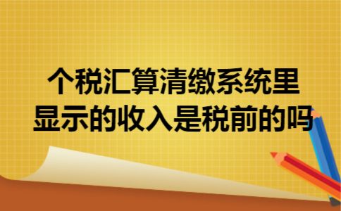 个税汇算清缴系统里显示的收入是税前的吗