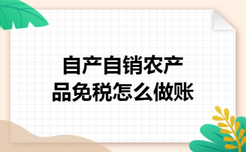自产自销农产品免税怎么做账