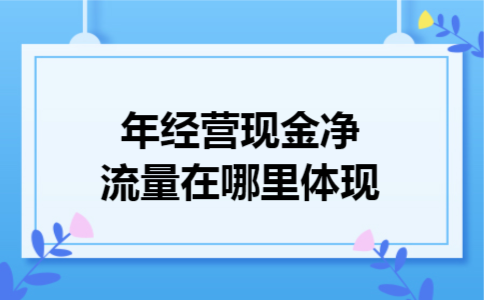  年经营现金净流量在哪里体现