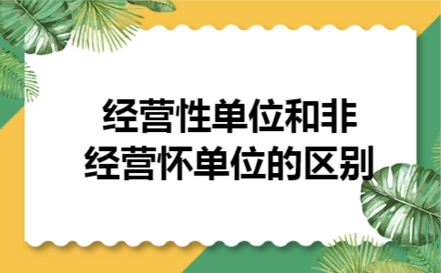  经营性单位和非经营怀单位的区别