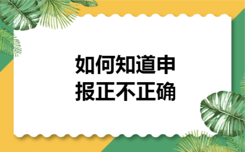 如何知道申报正不正确