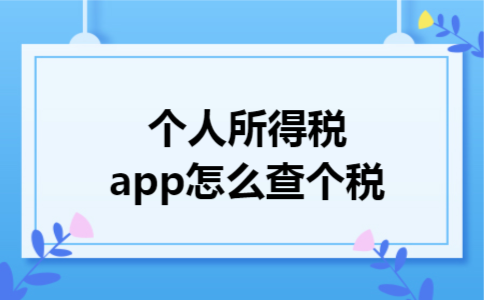 个人所得税app怎么查个税 个人所得税app怎么查个税
