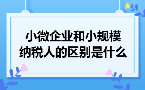 小微企业和小规模纳税人的区别是什么 小微企业和小规模纳税人的区别是什么