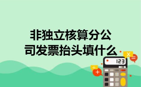 非独立核算分公司发票抬头填什么 非独立核算分公司发票抬头填什么