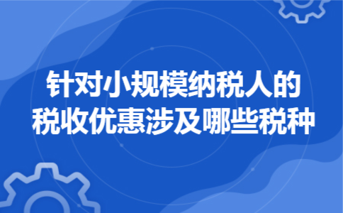  针对小规模纳税人的税收优惠涉及哪些税种