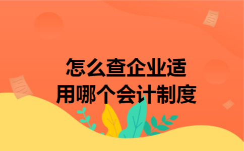 怎么查企业适用哪个会计制度