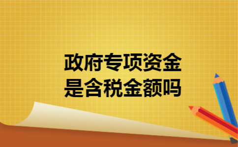  政府专项资金是含税金额吗