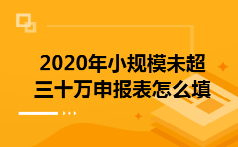 2020年小规模未超三十万申报表怎么填 2020年小规模未超三十万申报表怎么填
