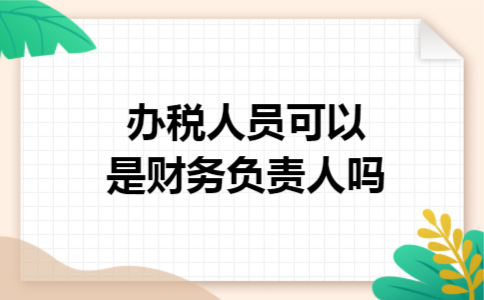 办税人员可以是财务负责人吗