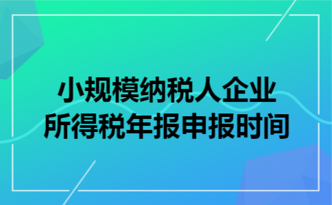 小规模纳税人企业所得税年报申报时间
