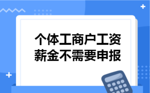 个体工商户工资薪金不需要申报