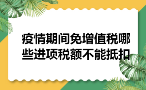  疫情期间免增值税哪些进项税额不能抵扣